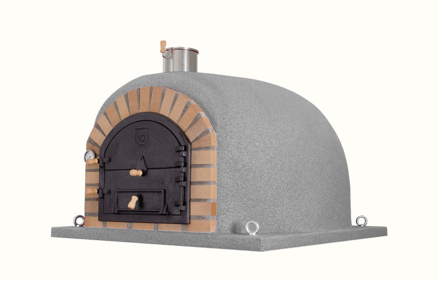ROYAL grå håndlavet brændefyret ovn fra HORÁCIO 1945